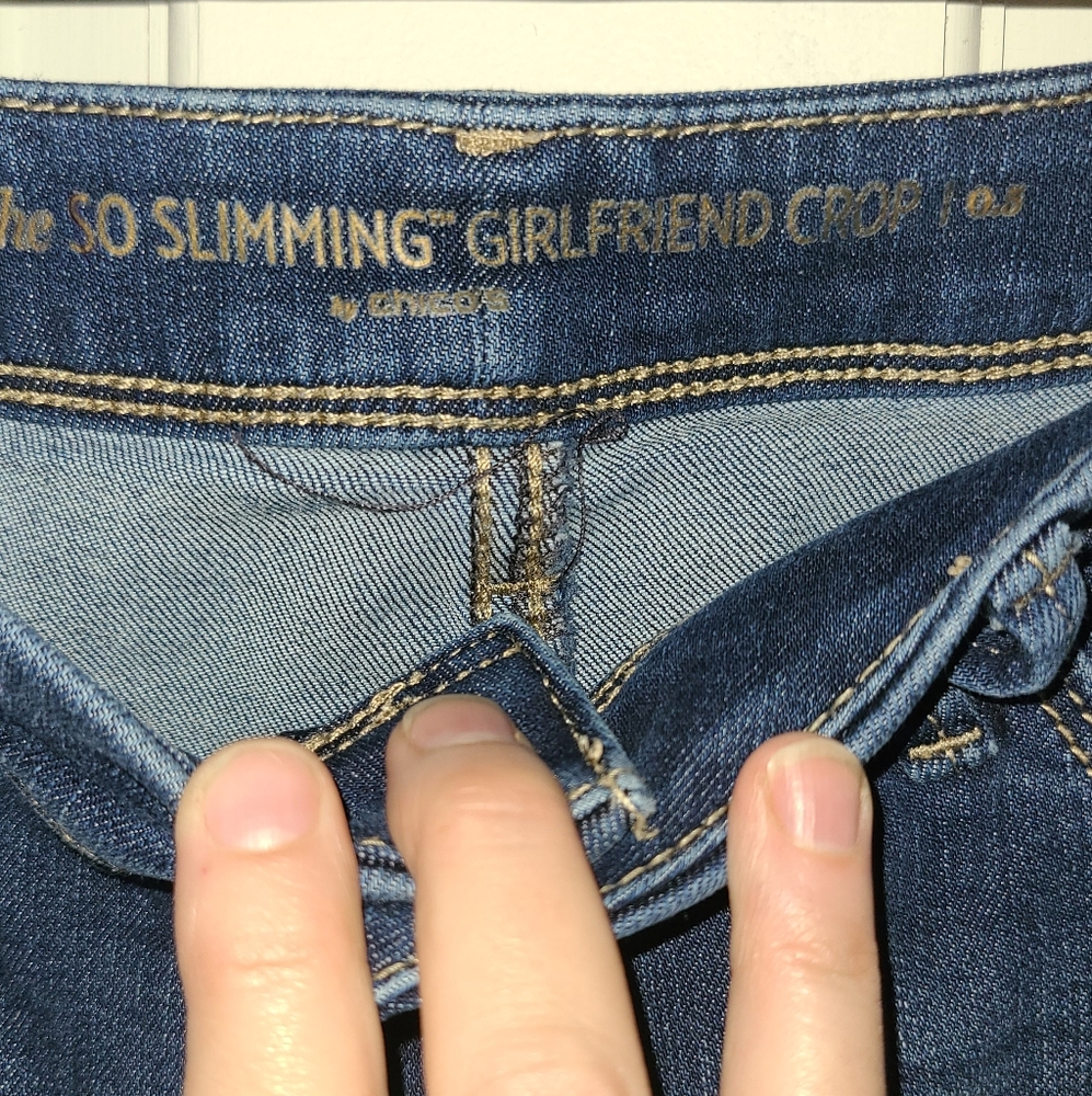Chico's So Slimmimg Girlfriend Crop Jeans - Picture 6 of 7